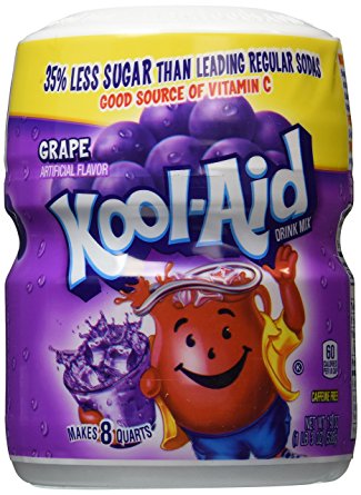 tub of grape flavour kool-aid
